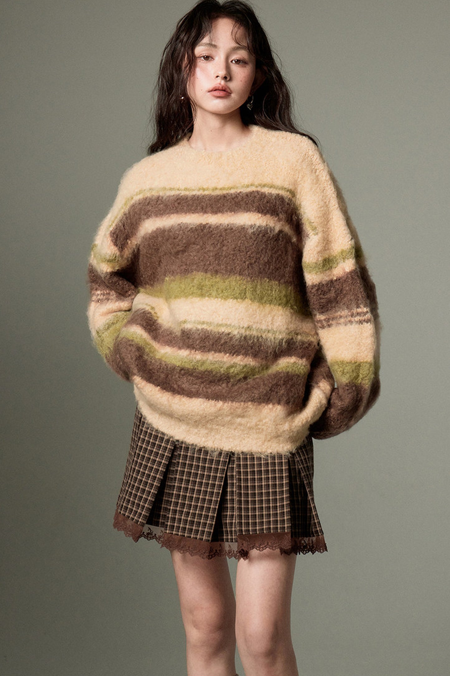 Color-Block Striped Sweater