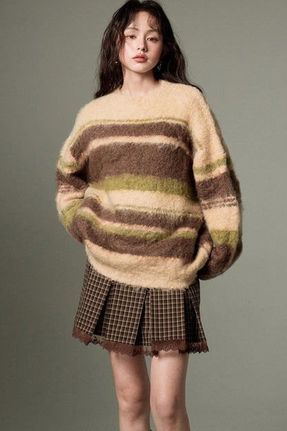 Color-Block Striped Sweater