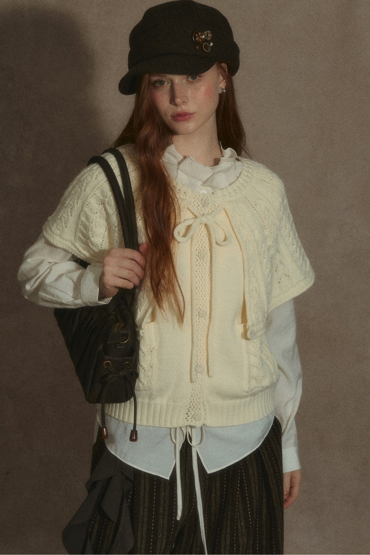 Cable Knit Cape Sweater