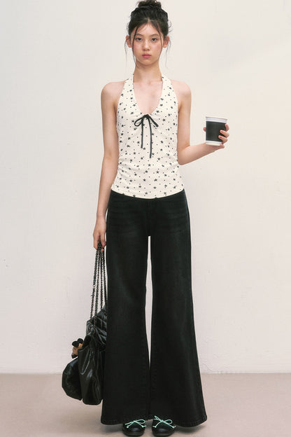 Top halter con estampado de estrellas