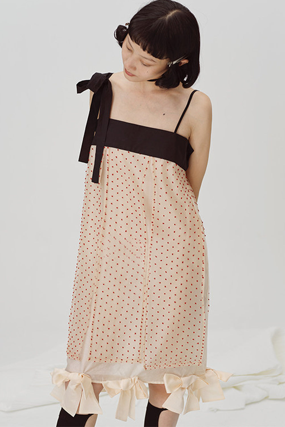 Fragmented Bowknot Strap Dress
