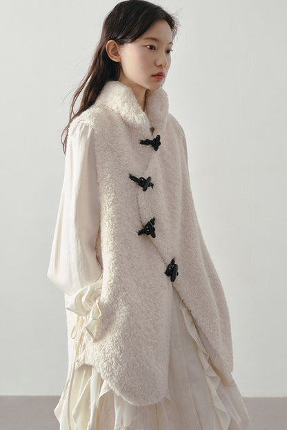 Beige Faux Shearling Vest