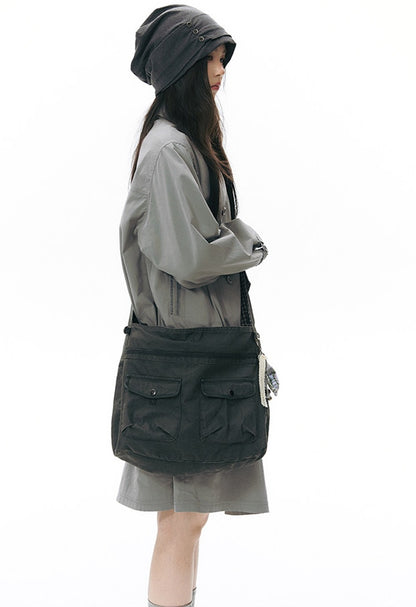 Side Seam Button Pleated Beanie Knit