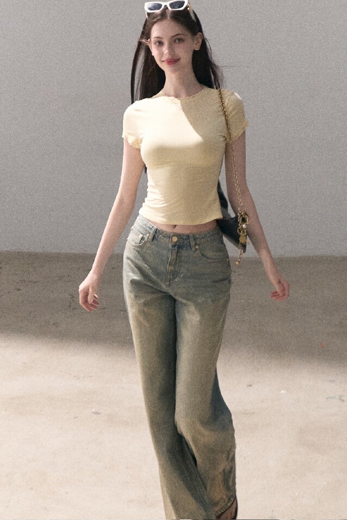 Retro Gradient Cotton Jeans