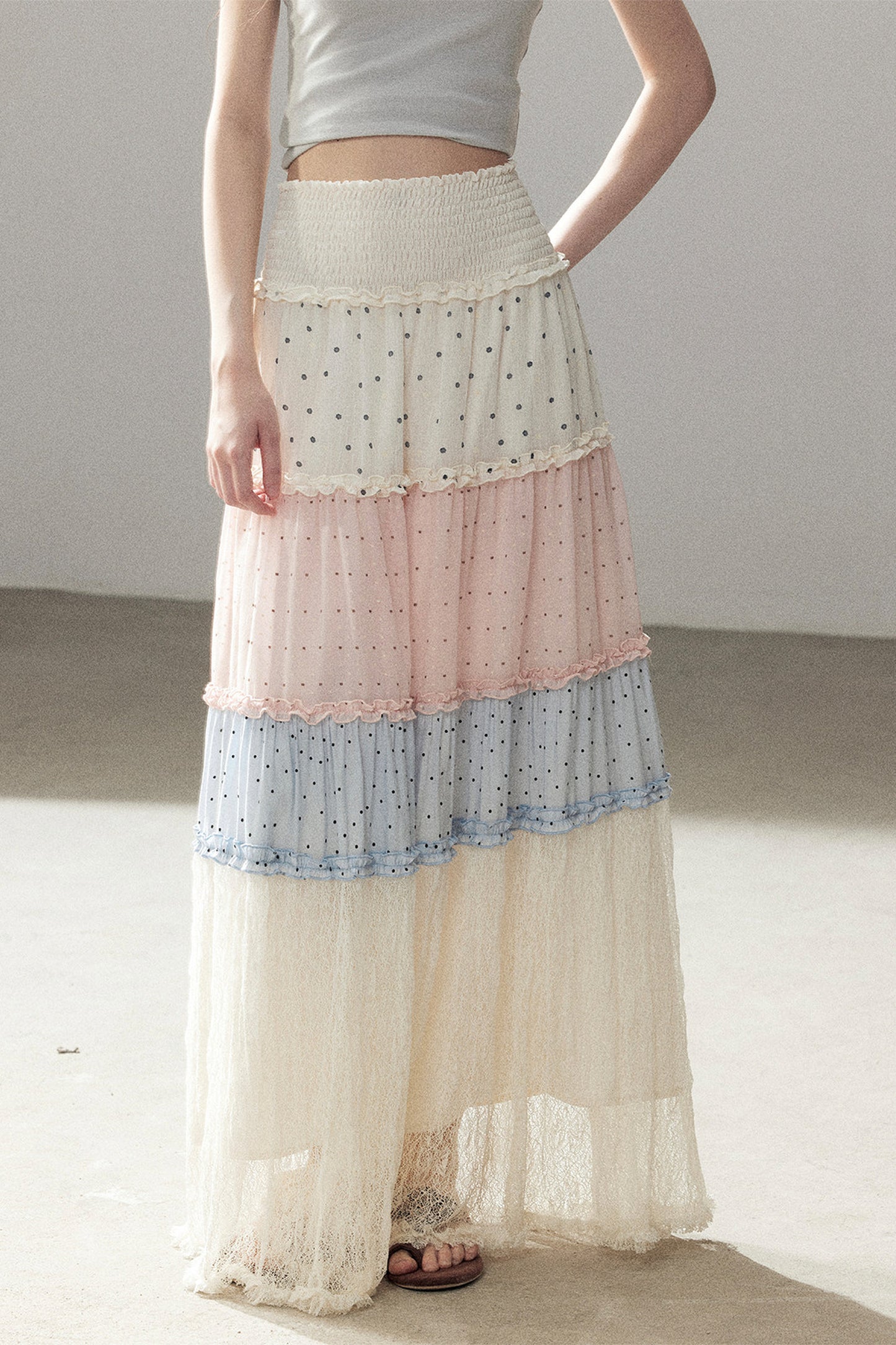 White Mist Lace Skirt