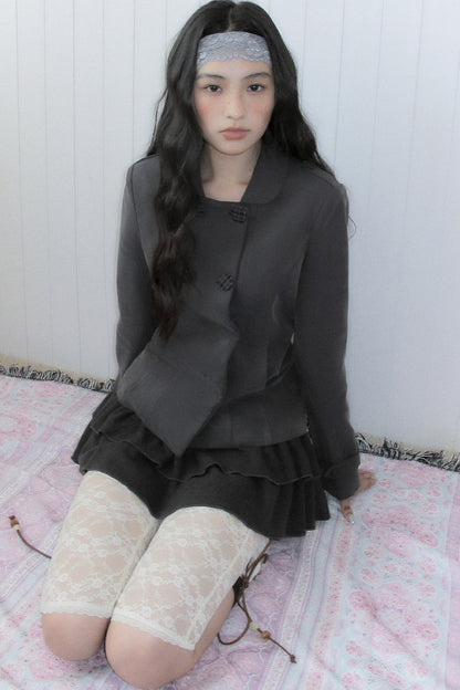 High-Waisted Double Layered Ruffle Cake Skirt