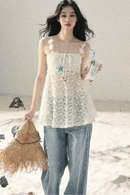 Morning Mist Lace Camisole Top