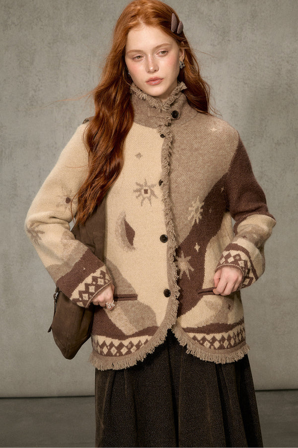 Jacquard Knit Cardigan