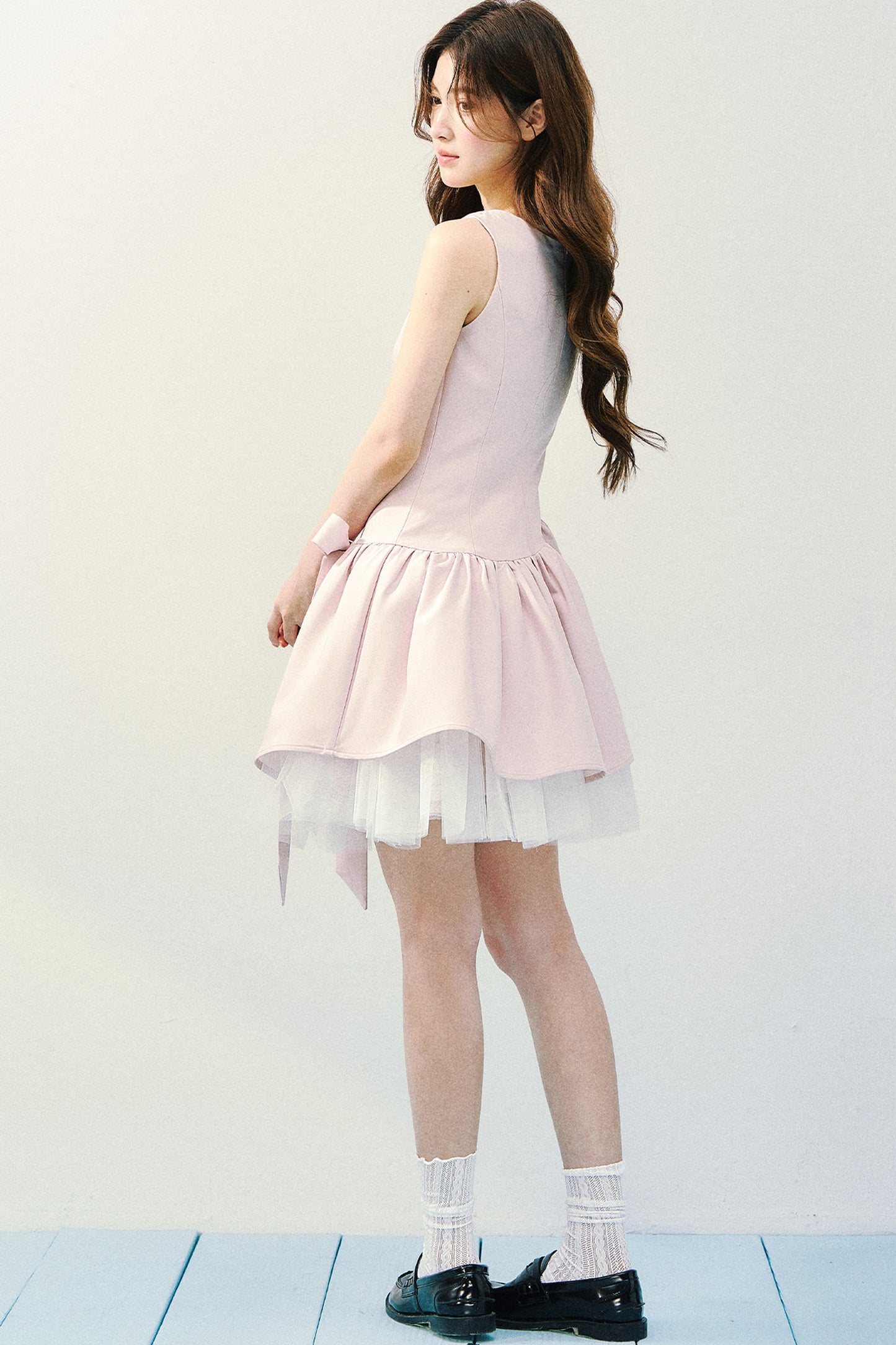 Abito da balletto rosa e grigio
