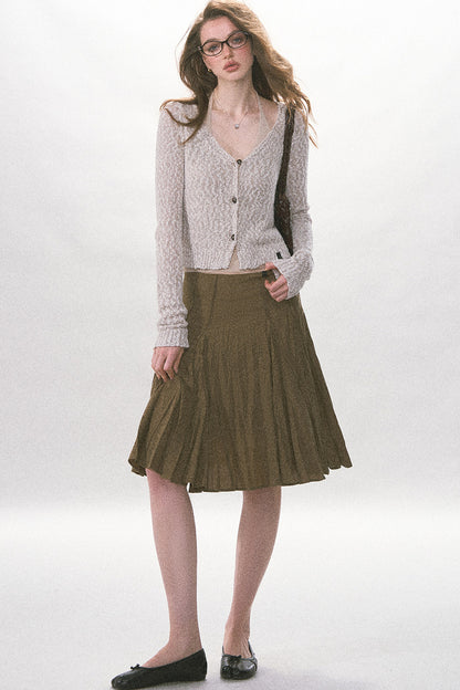 Textured Hollow-Out Knit Cardigan Jacket