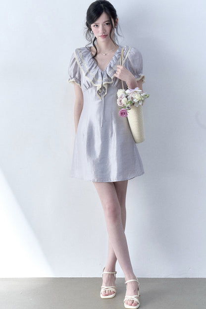 Moonlight Ruffled Puff Sleeve Dress