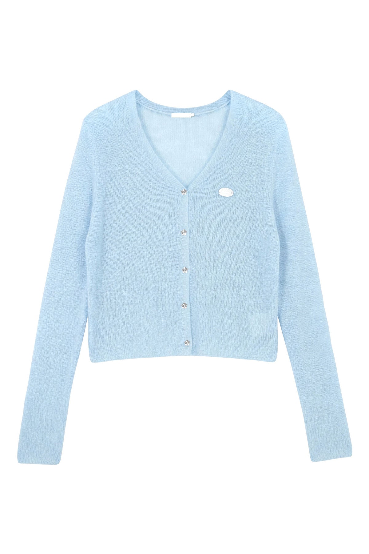 Deep V-Neck Knit Cardigan