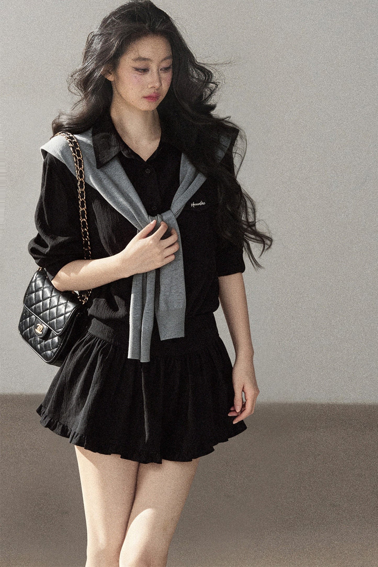 Night Whisper Shirt, Skirt Two-Piece and Jacket Set-Up
