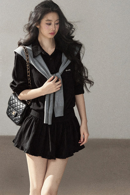 Night Whisper Shirt, Skirt Two-Piece and Jacket Set-Up