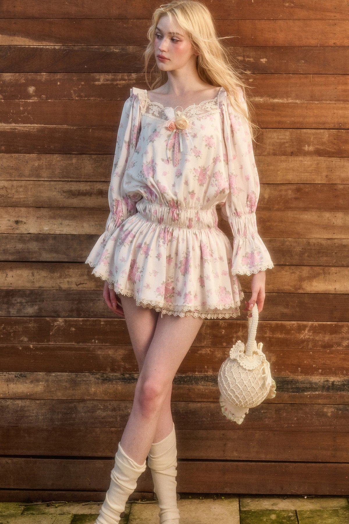 Floral Two-Piece Blouse and Shorts Set-Up
