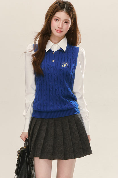 White Pleated Waist Shirt