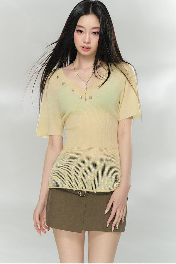 Waist-Cinching Knitted Top