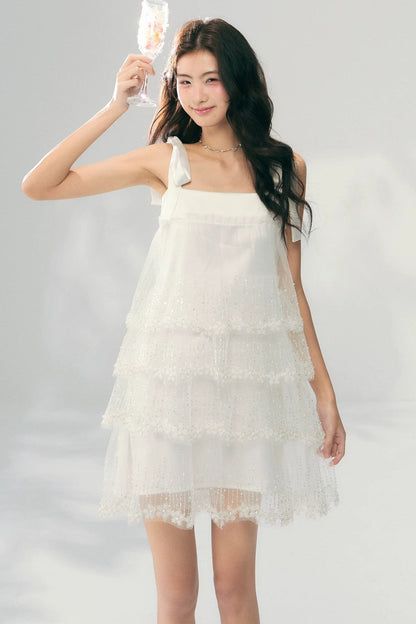 Besticktes Tüll-Stufenkleid im Fairy-Stil