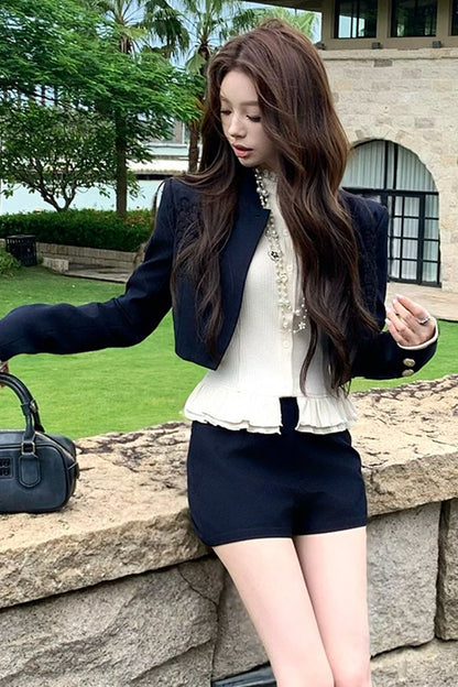 Hand-Embroidered Short Jacket Set-Up