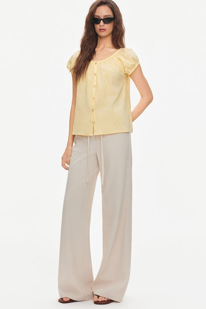 Drawstring Wide-Leg Trousers