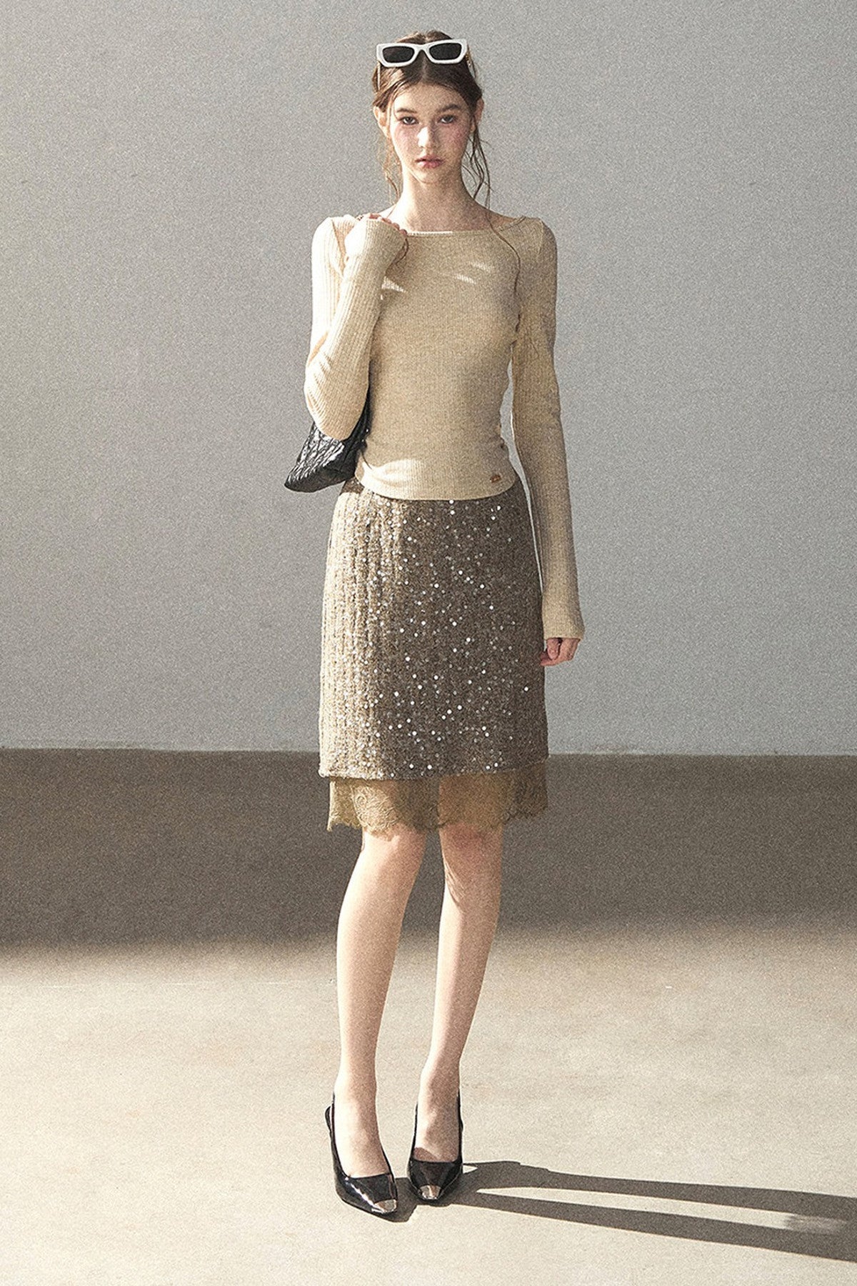 Whisper Bow Tie Knit Top