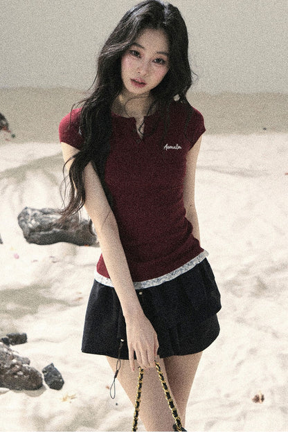 American Lace Two-Piece Top
