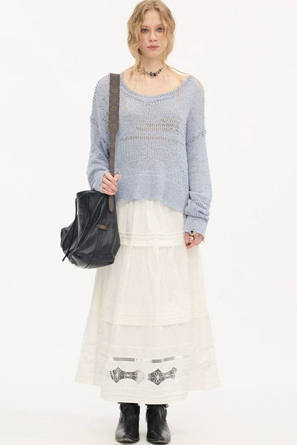 Elegant Lace A-Line Skirt