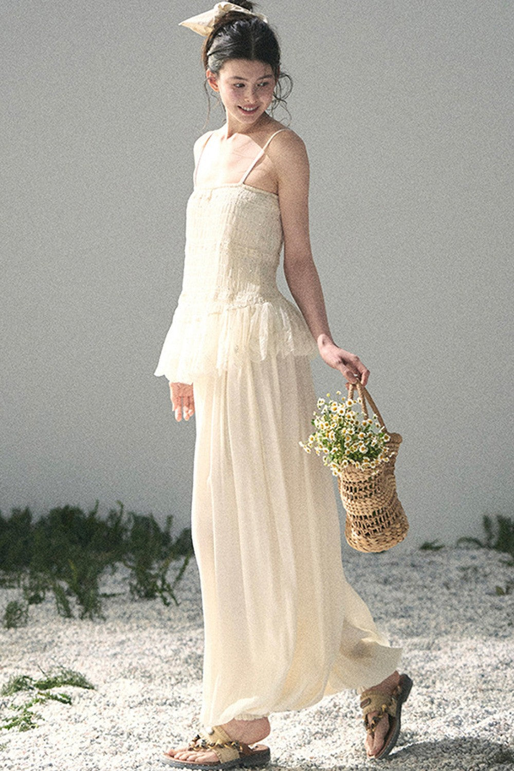 French Lace Summer Top and Pants Set