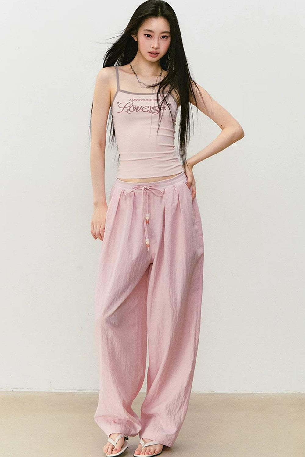 Elastic Waistband Drapey Pants
