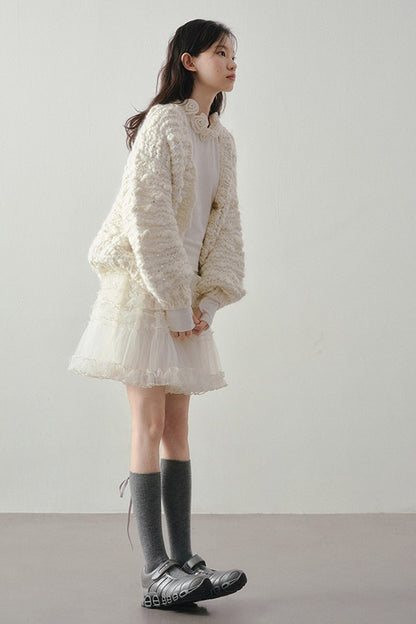 Chunky Knit Beige Cardigan