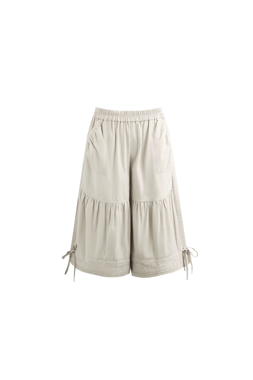 Lace Splicing Wide Leg Cropped Pants