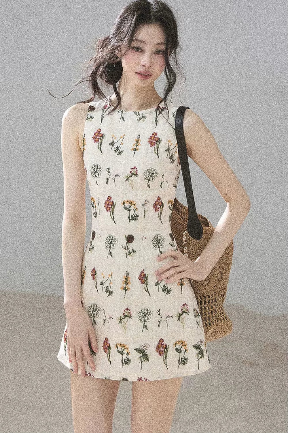 French Floral Waist Dress