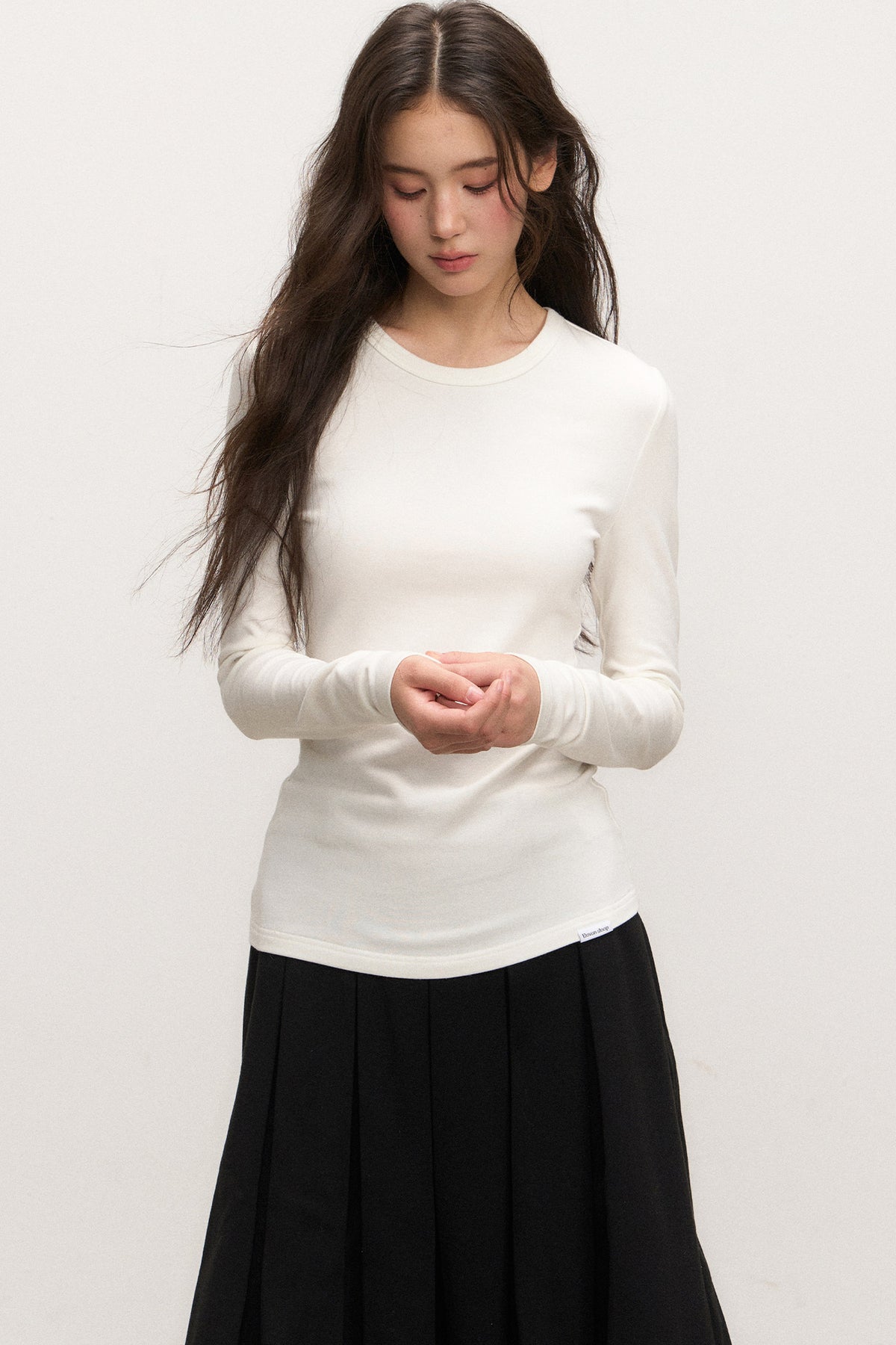 White Wool Knit Top Set-Up
