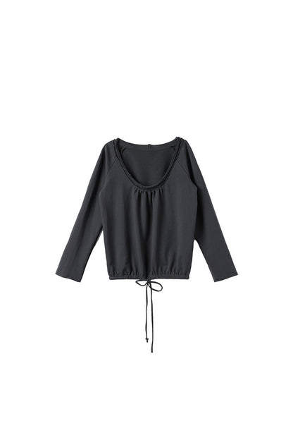 Layered-Look Halter Neck Pullover Sweatshirt Set-Up