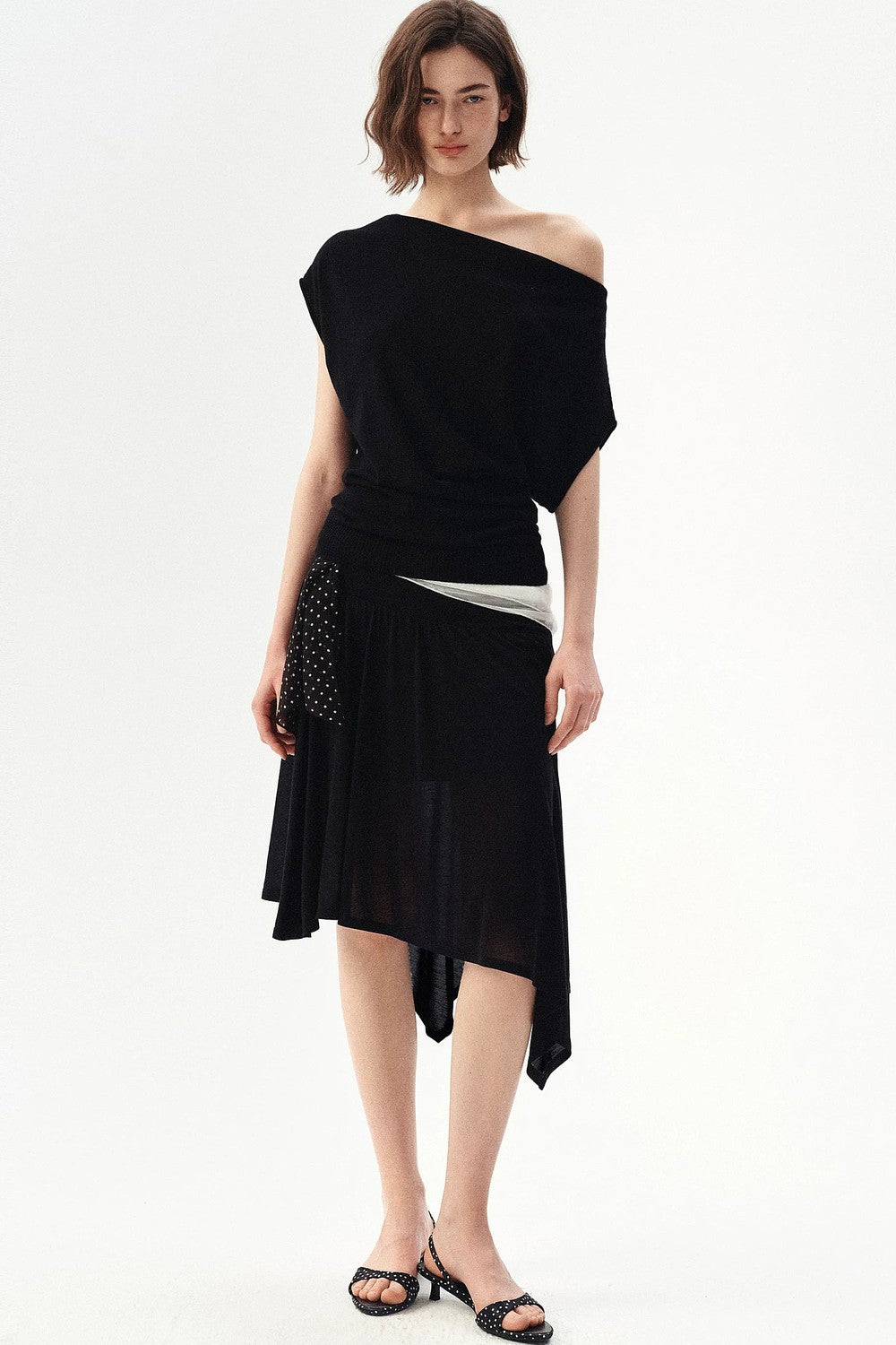 Tencel Wool Off-Shoulder Top