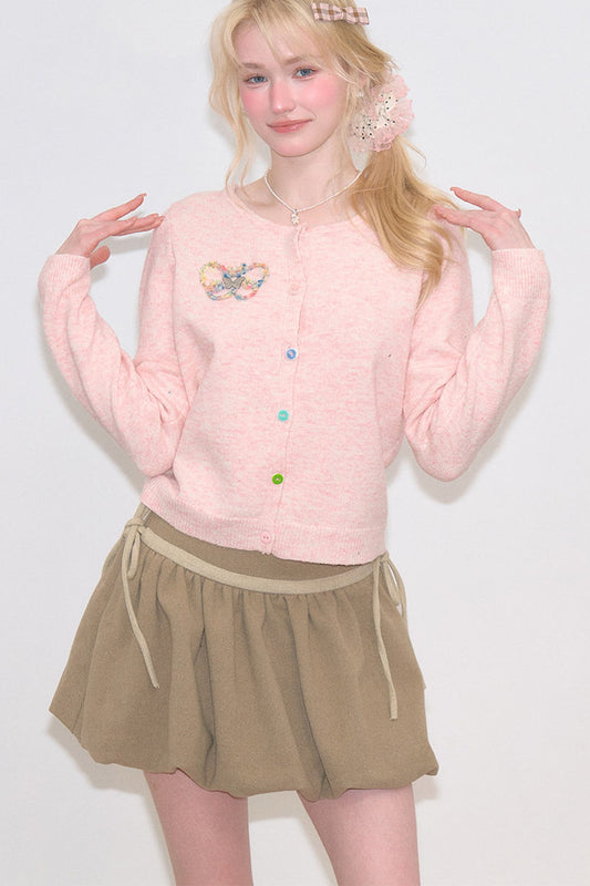 Butterfly Embroidered Knit Cardigan