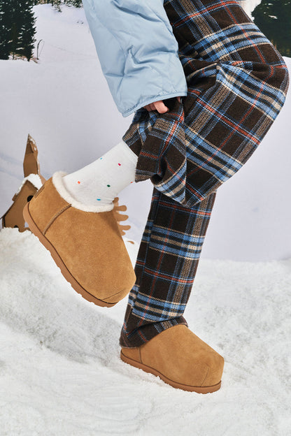 Flat Slip-On Fur Snow Boots