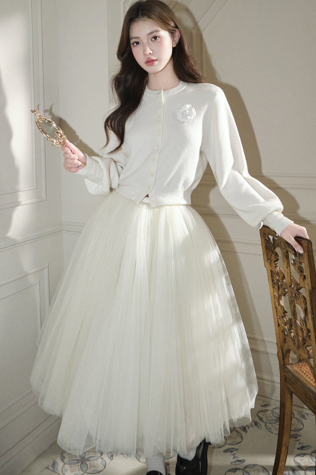 White Mesh Tutu Skirt