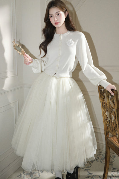 White Mesh Tutu Skirt