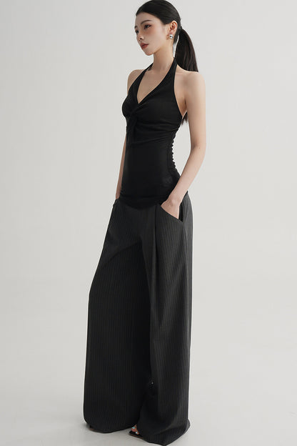 Pleated Halter Neck Top