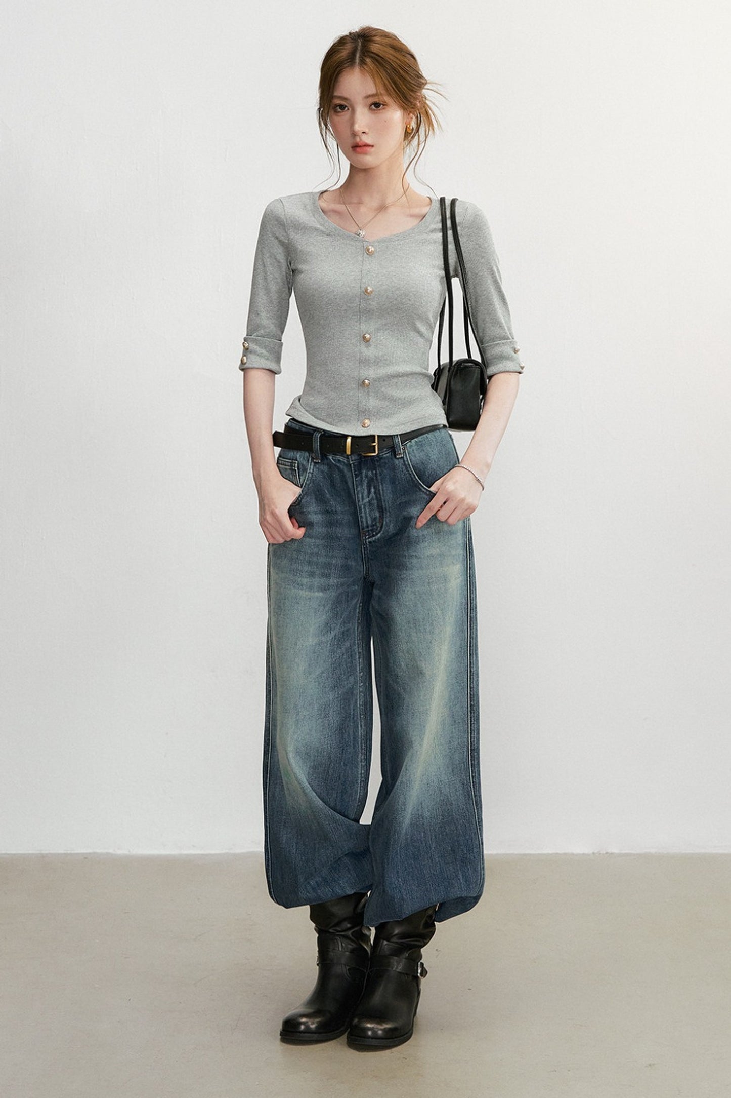Elegant Knit V-Neck Top