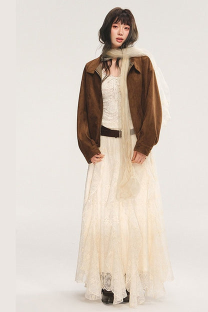 Loose Retro Suede Jacket