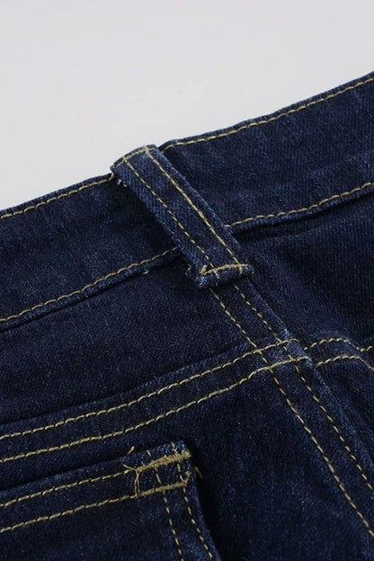 Raw Denim Slim Flared Jeans