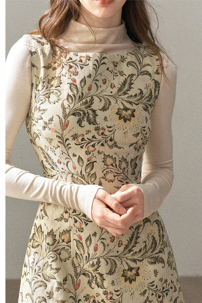 Sleeveless Floral Top and Dress Set
