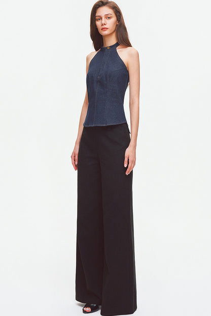 Tencel Linen Cotton Wide-Leg Trousers