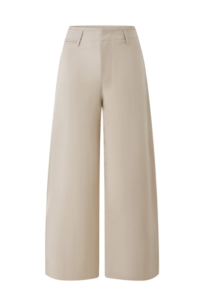 Pantalon taille basse à jambes larges