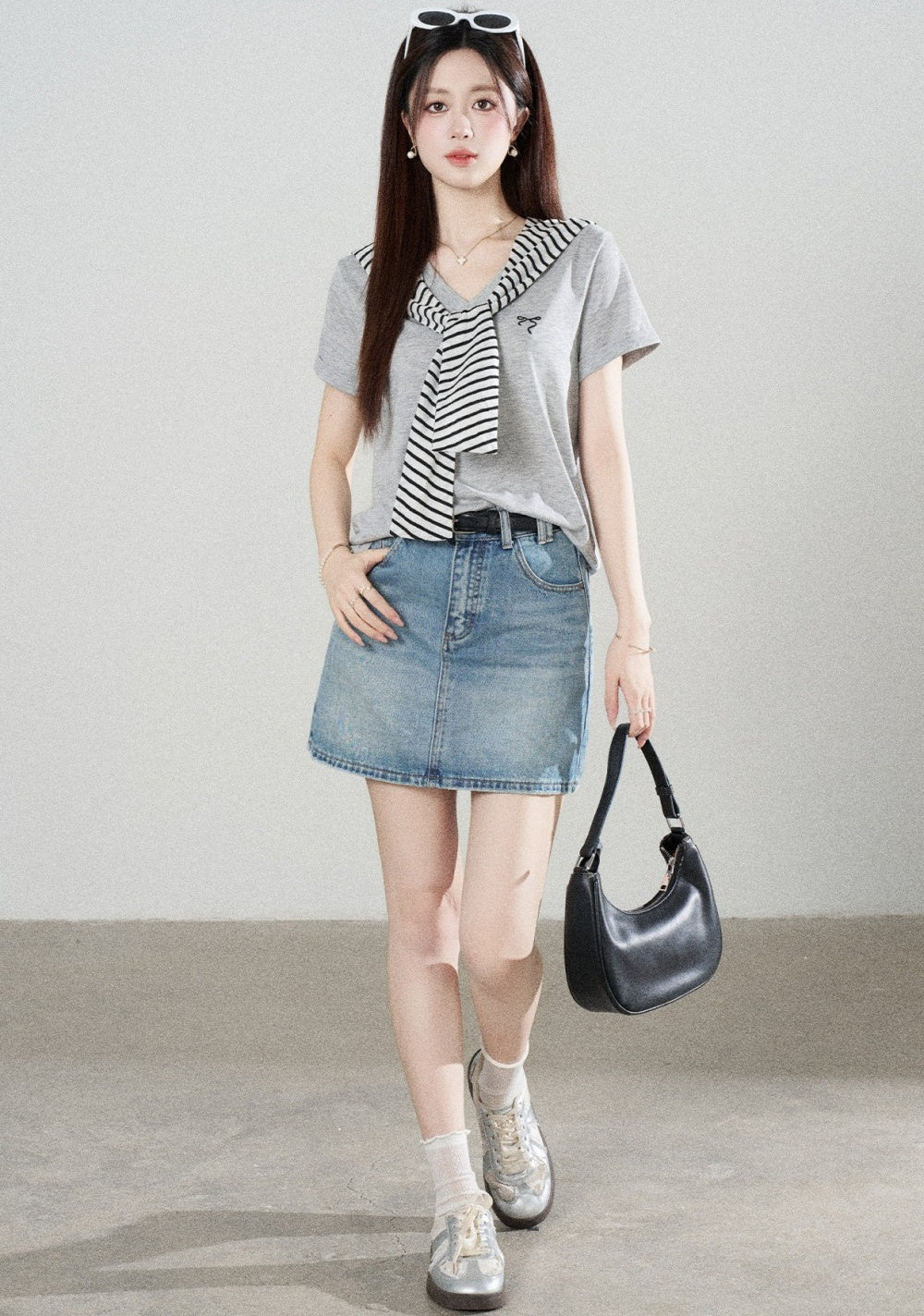 Multi-Color Shawl T-Shirt Set-Up
