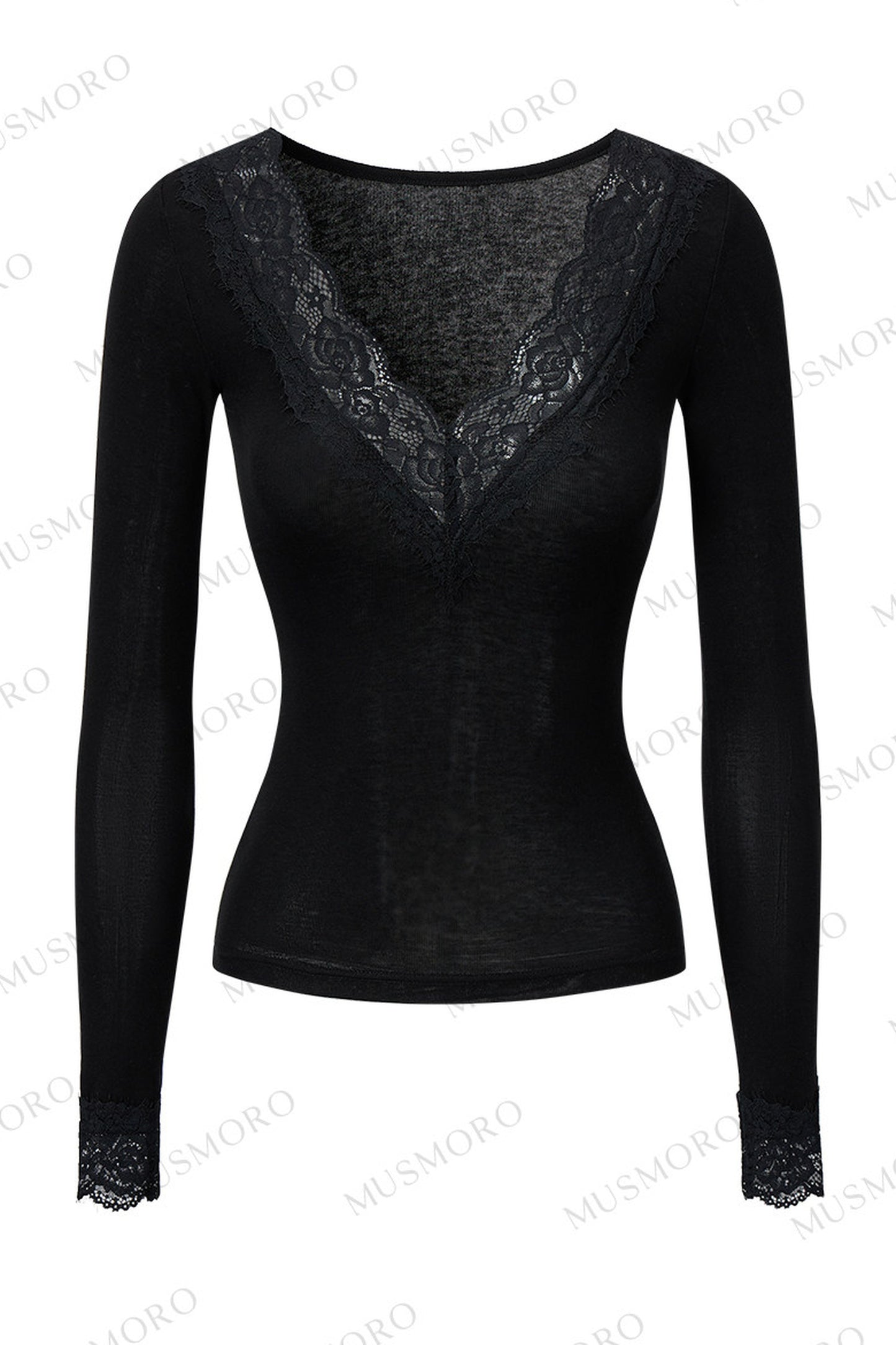 Top in maglia di pizzo a toppe
