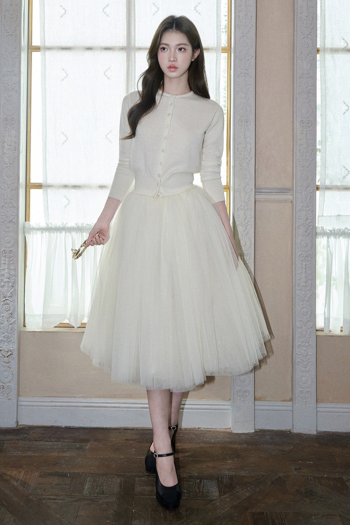 White Mesh Tutu Skirt