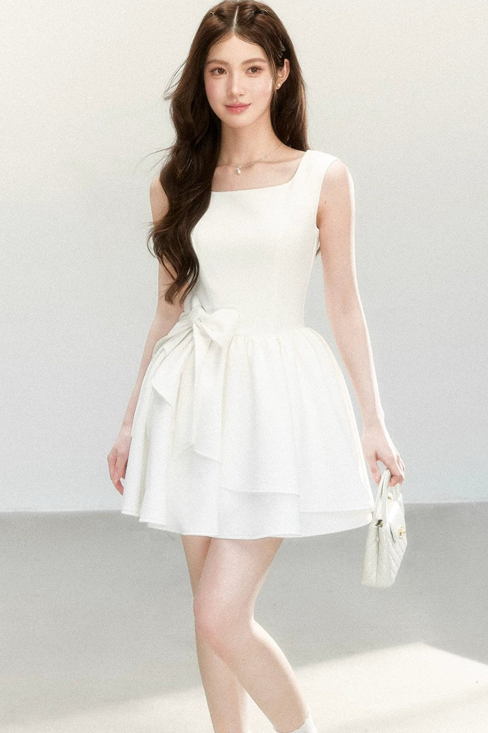Bowknot Suspender Dress